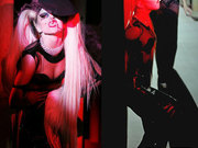 雷人教母Lady Gaga助阵巴黎时装周 透视连体衣上街