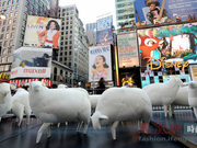 群羊涌入纽约时代广场 军械库艺博会玩创意