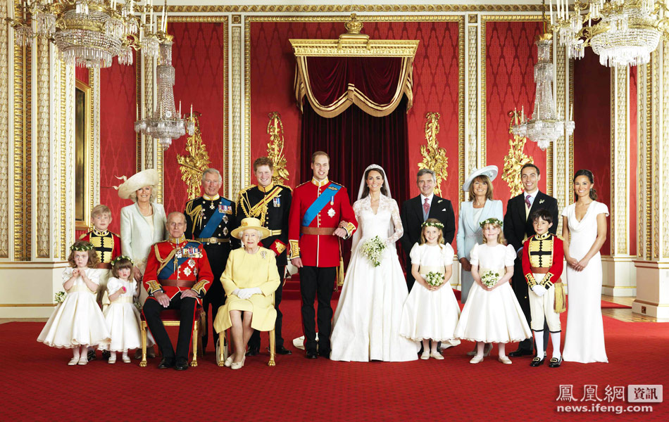 威廉王子婚礼官方全家福照片公布