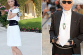 2011年5月9日，Chanel Croisiere 2011-2012早春度假系列秀在法国南部城市安提布举行。汤唯、布莱克-莱弗利（Blake Lively）、凡妮莎-帕拉迪丝（Vanessa Paradis）、嘉露莲公主（Princess Caroline of Hanover）等众多明星名流出席，为设计师卡尔-拉格菲尔德（Karl Lagerfield ）助阵。中国姑娘孙菲菲和秦舒培再次牵手一线品牌登上国际T台，演绎了Chanel Croisiere 2011-2012早春度假的泳装单元。图为：汤唯远赴巴黎助阵香奈儿2012早春度假秀，白色极简设计款连衣裙，搭配黑色亮片腰封凸显腰身。