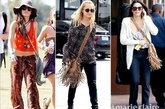 流苏挎包 

VanessaHudgens, Nicole Richie和JennaDewan的背包展示了嬉皮风格。她们用长上衣、高腰牛仔裤、喇叭裤搭配了这款性感配饰。 

