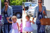 5月27日，Jessica Alba 和女儿，购物后和朋友一起吃午饭。