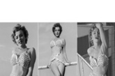 玛丽莲·梦露（英文：Marilyn Monroe，1926年6月1日—1962年8月5日）是美国20世纪最著名的电影女演员之一，她在1951年的比基尼照可以说是曾经的经典。图片中她的造型性感又带点天真。 
