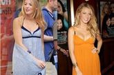 大美女布莱克·莱弗利(Blake Lively)从来都不是瘦弱的身材，高挑丰满的她称得上性感迷人，但是腰身不够纤细。高腰线的及地长裙能很好掩饰腰粗的缺陷，也让人焕发女神般的感觉。
