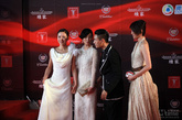 《肩上蝶》主演陈坤和江一燕(左1)、桂纶镁(左2)、梁咏琪(右)。