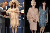浪琴表优雅大使宝莱坞明星艾西瓦娅·雷(图左)与范冰冰(图右)撞衫。她们都身穿Elie Saab 2011春装。范冰冰当年在巴黎时装周上也穿过此衣，不过，她当时把这件外套戴在了头上，还因此被外媒大势追捧。