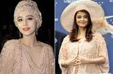 宝来坞第一美女印度电影女星、前世界小姐艾西瓦娅-雷(图右)身穿Elie Saab 2011春装。范冰冰当年在巴黎时装周上也穿过此衣，不过，她当时把这件外套戴在了头上，还因此被外媒大势追捧。