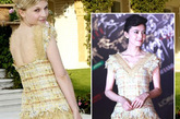 克蕾曼丝·波西(Clemence Poesy)VS高圆圆身着香奈儿 (Chanel) 2011春夏黄色羽毛裙