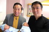 李兆基、长子李家杰和男孙旧照。