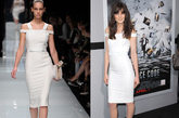 《源代码》洛杉矶首映 米歇尔-莫娜白色Versace礼服裙与汉齐刘海鬼魅妖娆。