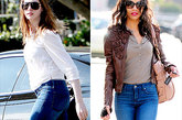 安妮·海瑟薇 (Anne Hathaway) 和 佐伊·索尔达娜 (Zoe Saldana)
安妮·海瑟薇 (Anne Hathaway)和佐伊·索尔达娜 (Zoe Saldana)的同款J Brand高腰微喇裤，牛仔裤的款型，每一个都是轮流时兴的经典。



