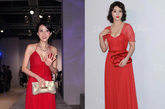 范冰冰穿Valentino红裙，但整体都显得缺少气场，显然不如萧蔷的搭配出彩。