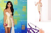 贾斯汀·比伯 (Justin Bieber) 女友赛琳娜·戈麦斯 (Selena Gomez) 身着Erin Fetherston2011秋冬系列的飘逸裙装亮相，鞋履来自Brian Atwood2011春夏系列。﻿ 
