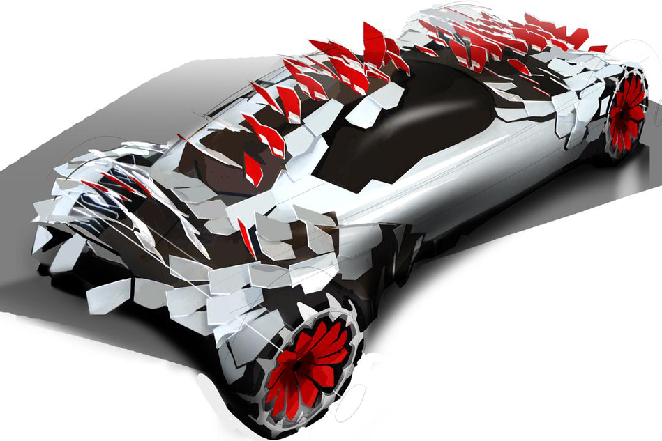 设计师推新型鳞片概念汽车铰链连接碳纤维部件