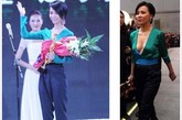 王珞丹出席金凤凰奖颁奖典礼，身着gucci2011春夏一款行头，与刘嘉玲撞衫。能将性感的gucci穿得如celine般轻薄瘦削，这需要怎样的干瘪身材才能达到这种颠覆效果呀！
 