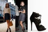 Olivia Palermo和Kate Hudson同穿黑色高跟鞋，这类包裹双脚到脚踝的设计容易显腿短。
