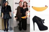 Kim Kardashian与Olivia Palermo黑色磨砂镂空高跟短靴，黑丝袜搭配黑短靴，会显得腿更长。