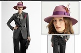 长款的西服外套配上一根细皮带，十分与众不同。而一定紫罗兰色的帽子更是充满了文艺范。