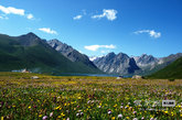 年宝玉则位于青海省果洛藏族自治州久治县索呼日麻乡境内，主峰海拔5369米，

是巴颜喀拉山的最高峰，2005年被正式批准为国家地质公园。（图片来源：凤凰网华教
人佛教  摄影：卢海林）