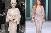 巴黎时装周上，范冰冰曾亲自捧场Elie Saab专场秀。这件充满异族元素的服装搭配范冰冰白皙的皮肤，让头排的其他明星都黯然失色。
