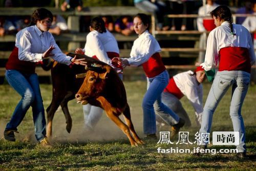 步步“惊心” 葡萄牙女子勇敢斗牛