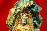 辽代石雕加彩观音坐像（图片来源：慧海佛教资源库