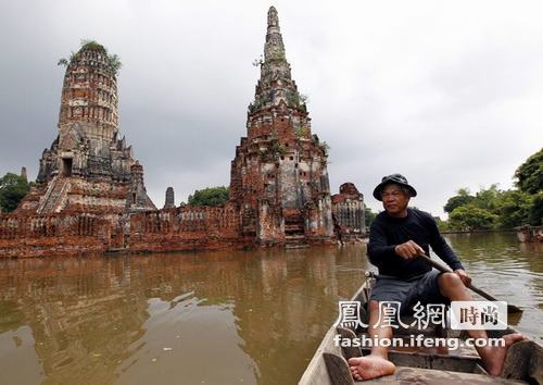 世界遗产泰国古都大城府被洪水威胁