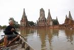 世界遗产泰国古都大城府被洪水威胁
