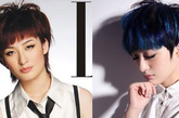 　曾轶可

　　（左）旧发型：发型时尚，但是质感不足，暖色调不适合曾轶可；（右）新发型：加入了蓝色挑染的发色，让造型更丰盈，BOBO发让造型更趋于立体。 