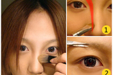 Step1：底妆
Step2：修容 轻刷在眼凹、腮两侧以及带过鼻翼两侧的位置，完成鼻翼自然的阴影感。

TIPS：产品不要选带珠光的，会让脸型膨胀。 

Step3：修剪想要完成的眉型，以达到完美效果。

Step4：染眉膏染眉色，让眉毛自然颜色均匀。