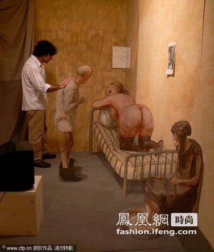 艺术家街头3D绘画打造“真实”视觉享受