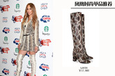 詹妮弗 洛佩兹（Jennifer Lopez）:时装也是需要冒险精神的，一身的蛇纹让Jennifer Lopez看起来夸张独特。上衣的完美呼应加上精致的皮带一览纤腰，卖点十足。
