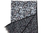华美的双面围巾，时尚的佩斯利螺旋花纹，飘逸的蕾丝，鲜亮灵动的色彩。
           100%桑蚕丝 双面 品牌：玛丽亚·古琦 零售价：   780元
