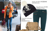 明星示范：Emma Roberts

　　撞色的搭配打造出青春活力十足的造型，针织帽不但起到保暖的作用，更平衡了整体的色彩。
