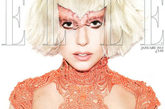 Lady Gaga登英国版《ELLE》 时尚杂志封面，粉色蕾丝眼妆个性卖萌，白色短发成为焦点。