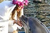 英国百万富婆与35岁海豚结婚 相恋15年

　　2005年12月，以色列城市埃利阿特举行了一场惊世骇俗的婚礼：来自英国伦敦的时年41岁百万富婆莎伦·坦德勒与她相恋15年的“情郎”辛迪——一只35岁的海豚喜结连理。

