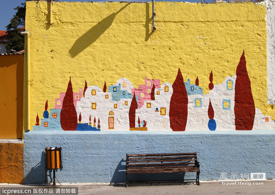 希腊不只有爱琴海 建筑涂鸦如童话