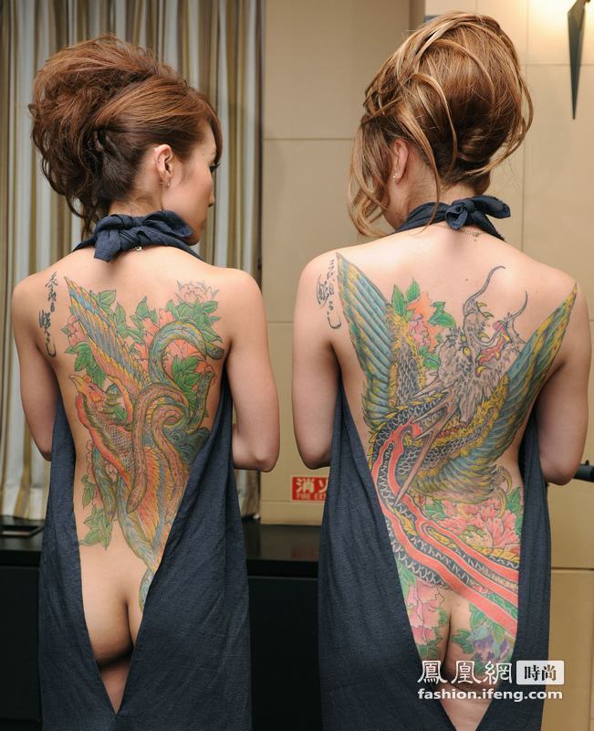 日本纹身大师下笔如神 “龙腾凤舞图”巧夺天工