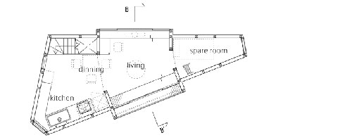 三角形装修:东京日本的崛之内线路建筑电住宅的v线路方案图片