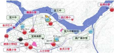 宜宾翠屏区新学校规划图(局部)